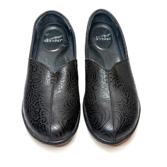Dansko Black Paisley Leather Clogs | 40 - Picture 2 of 6